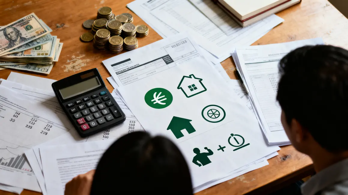 Table calculatrice papiers budget logement couts caches