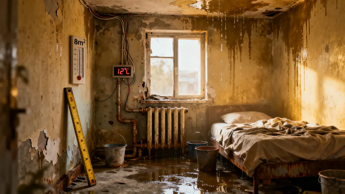 Chambre habitat indigne humide petite surface