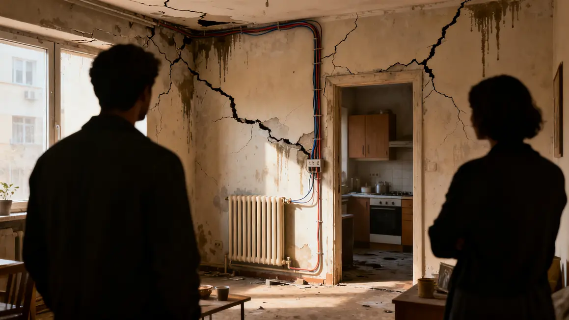 vue intérieure habitat indigne fissures humidité absence chauffage