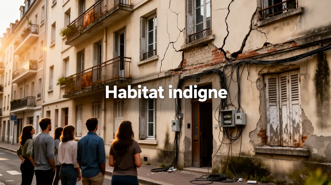 Habitat indigne immeuble fissures humidité installations électriques