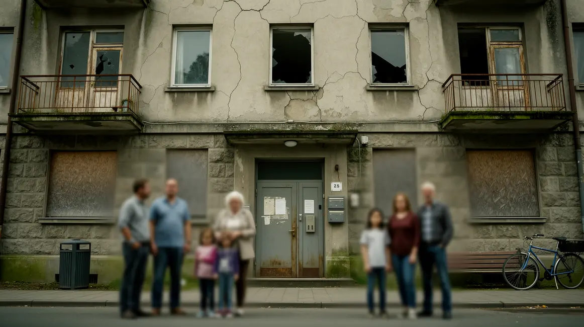 façade immeuble délabré habitat indigne familles seniors