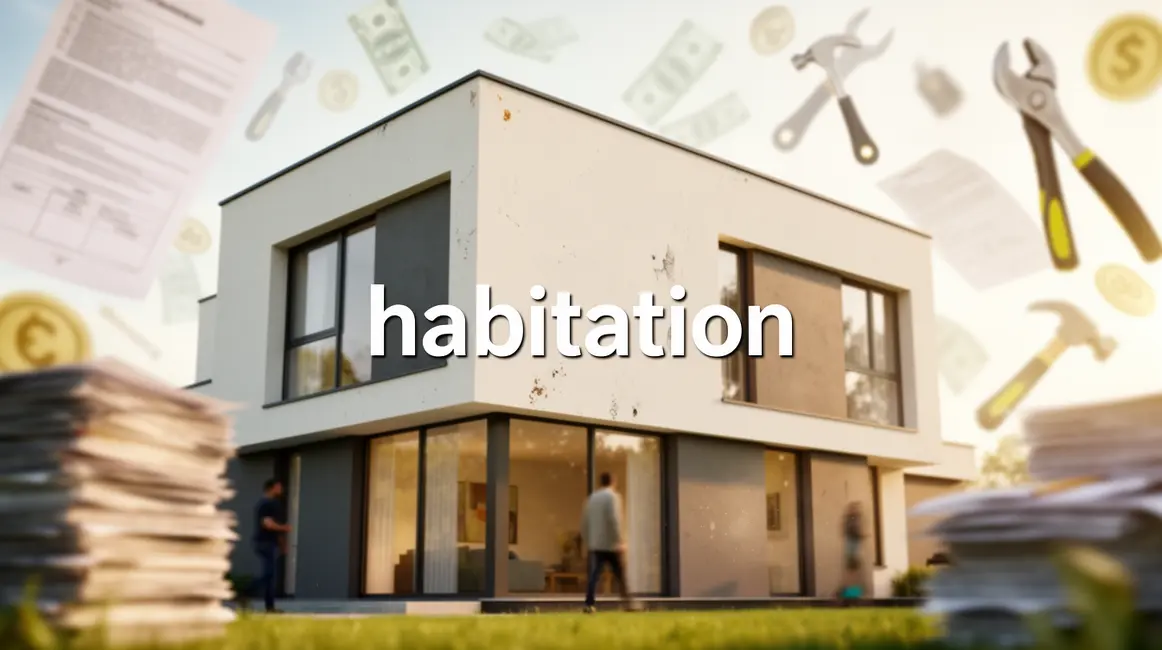 illustration habitation maison moderne outils documents argent