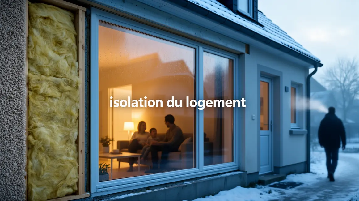 Illustration isolation du logement maison modeste hiver