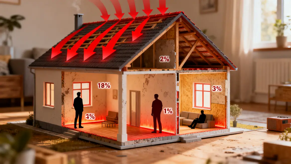 Infographie isolation du logement pertes chaleur