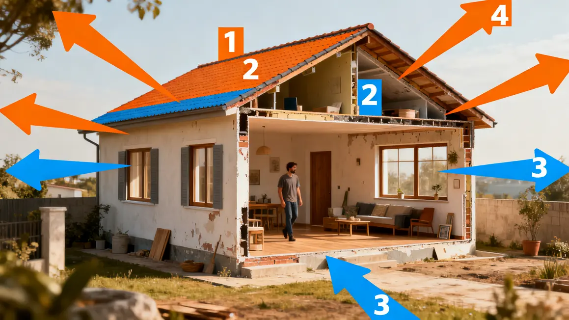 isolation du logement coupe zones deperditions