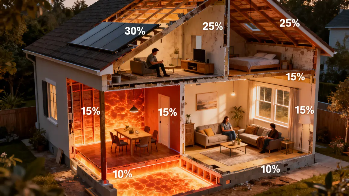 schema pertes chaleur maison isoler toiture murs fenetres sol ponts