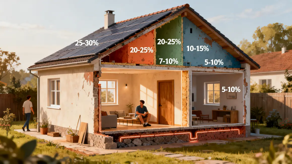 coupe maison zones deperdition isolation logement