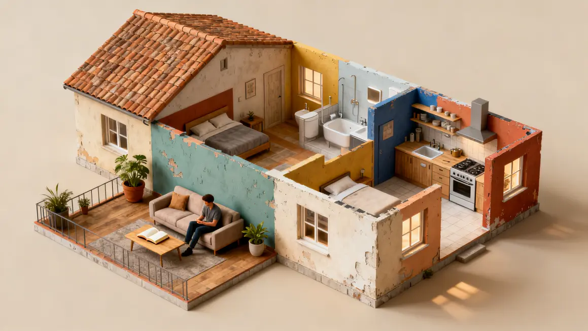 Schéma zones déperdition thermique logement