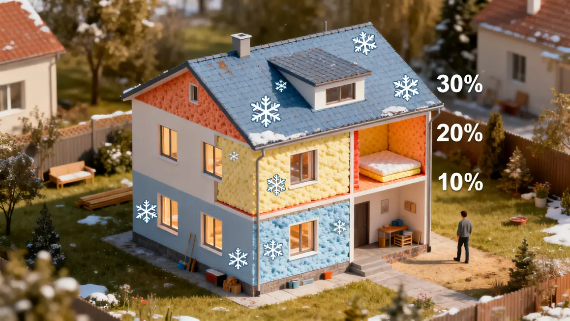Schéma isolation thermique DPE maison