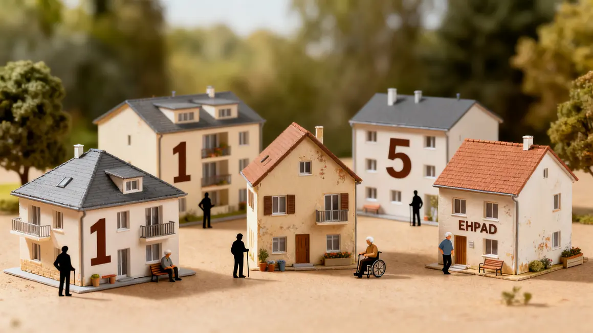 Tableau des solutions logement senior avec chiffres et batiments