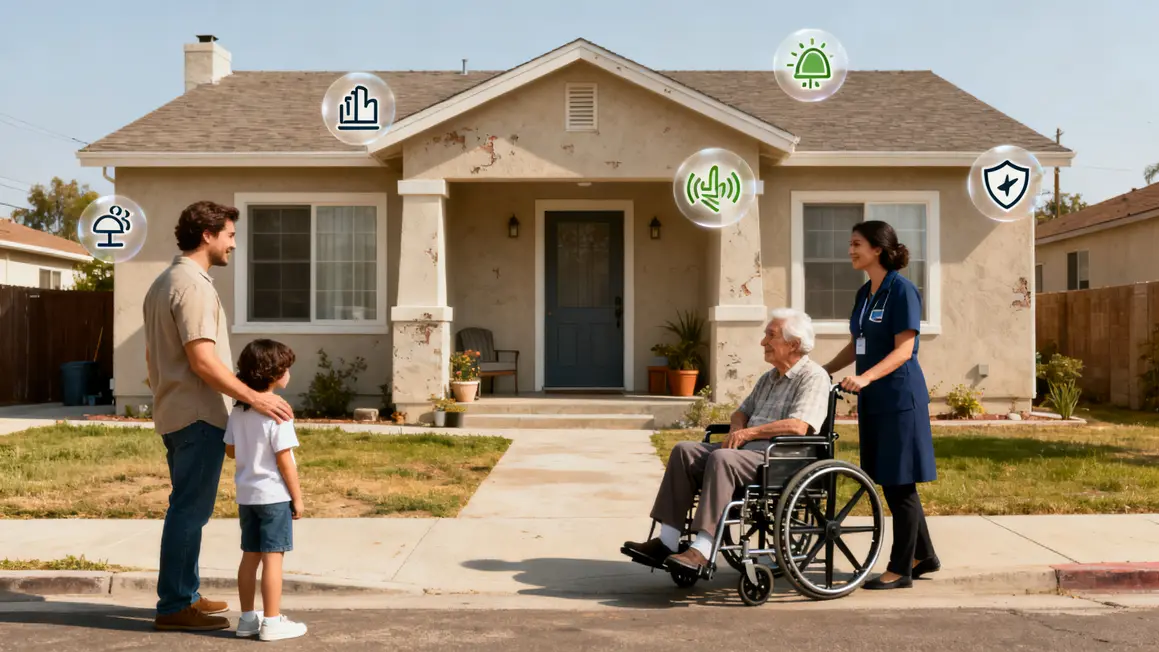 Famille senior social Pact Arim autour maison
