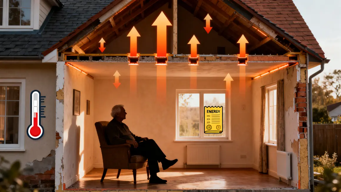 Coupe logement passoire thermique DPE