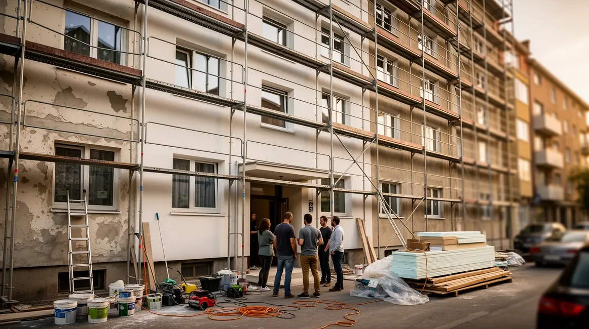 renovation en copropriete facade immeuble collectif echafaudages groupe