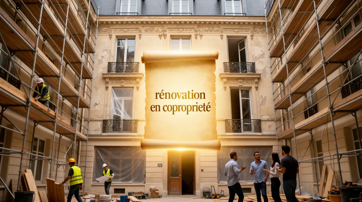 Renovation copropriete immeuble haussmannien echafaudages
