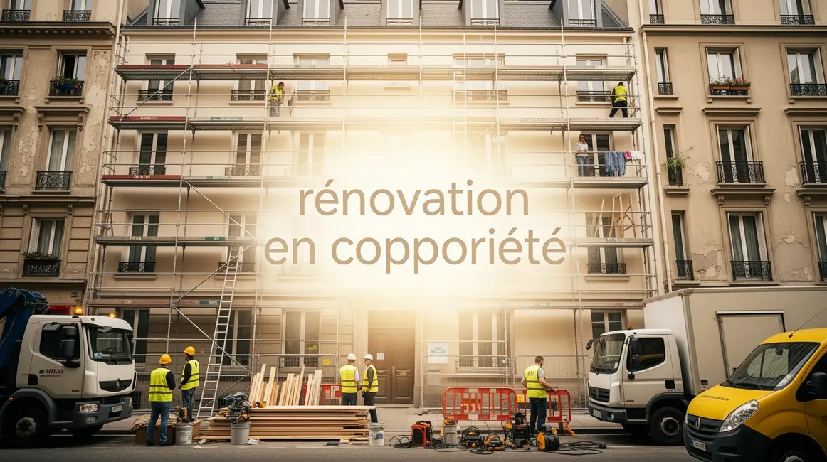 renovation en copropriete immeuble urbain en travaux
