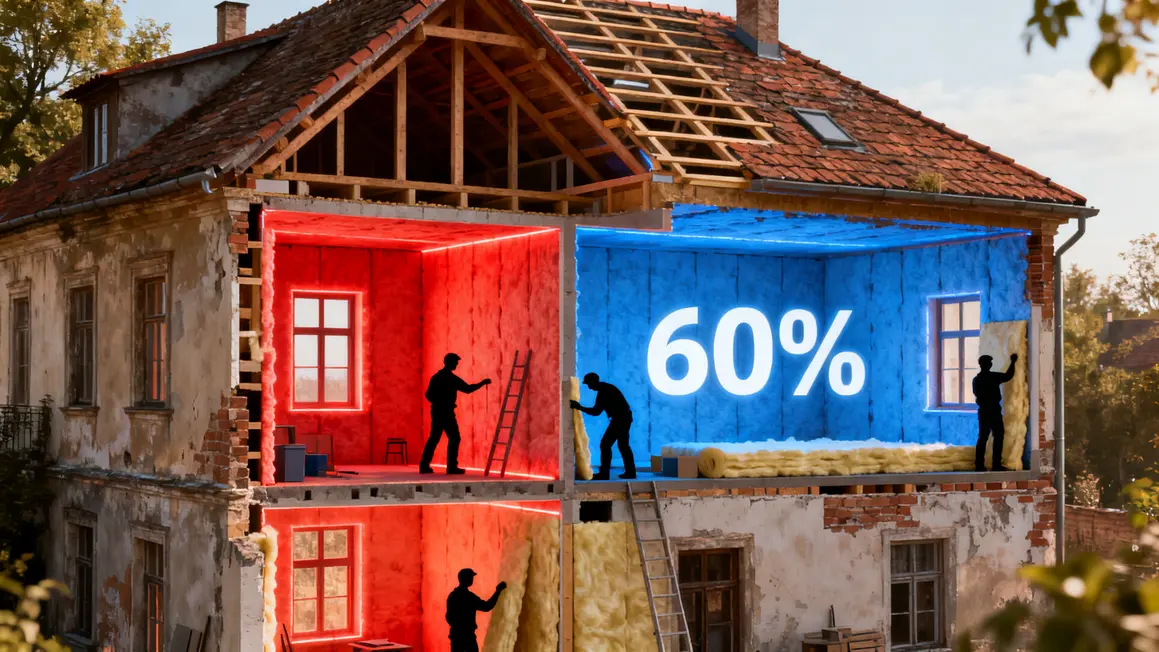 Pertes thermiques rénovation murs toiture fenêtres