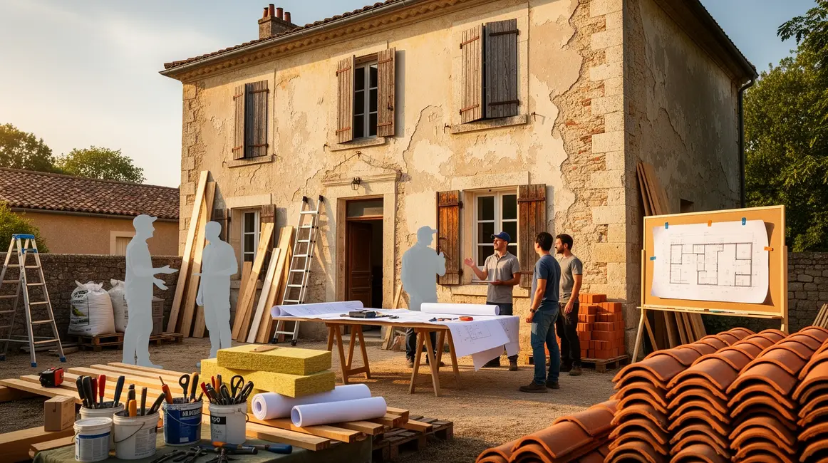renovation logement illustration maison ancienne