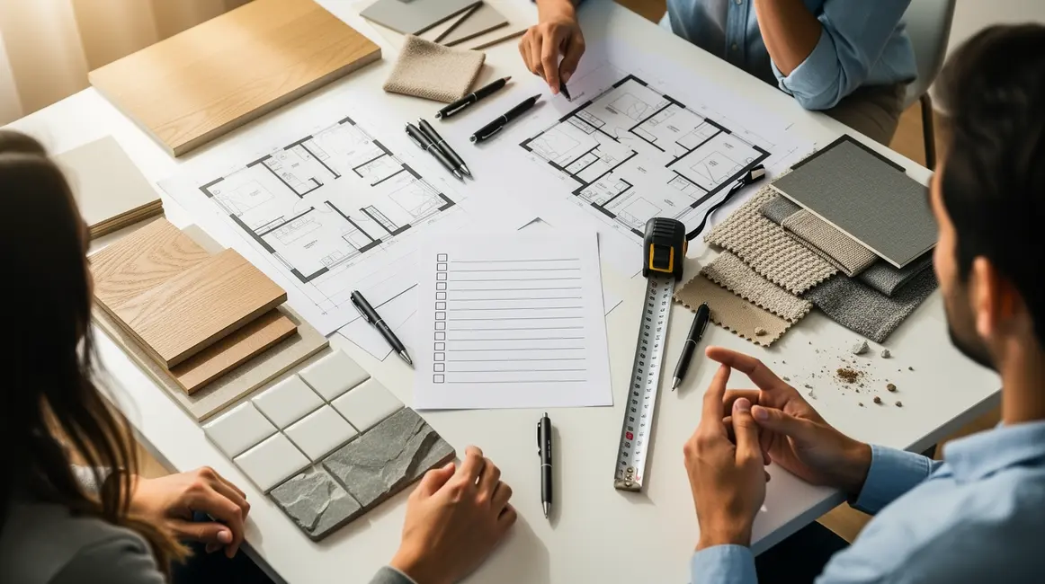 table avec checklist renovation questions avant choix plans materiaux
