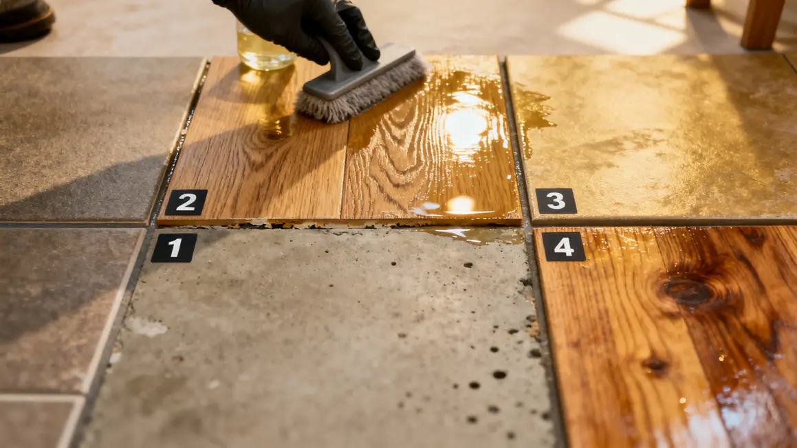 Sols adaptés carrelage vinyle béton bois pour salle de bains accessible