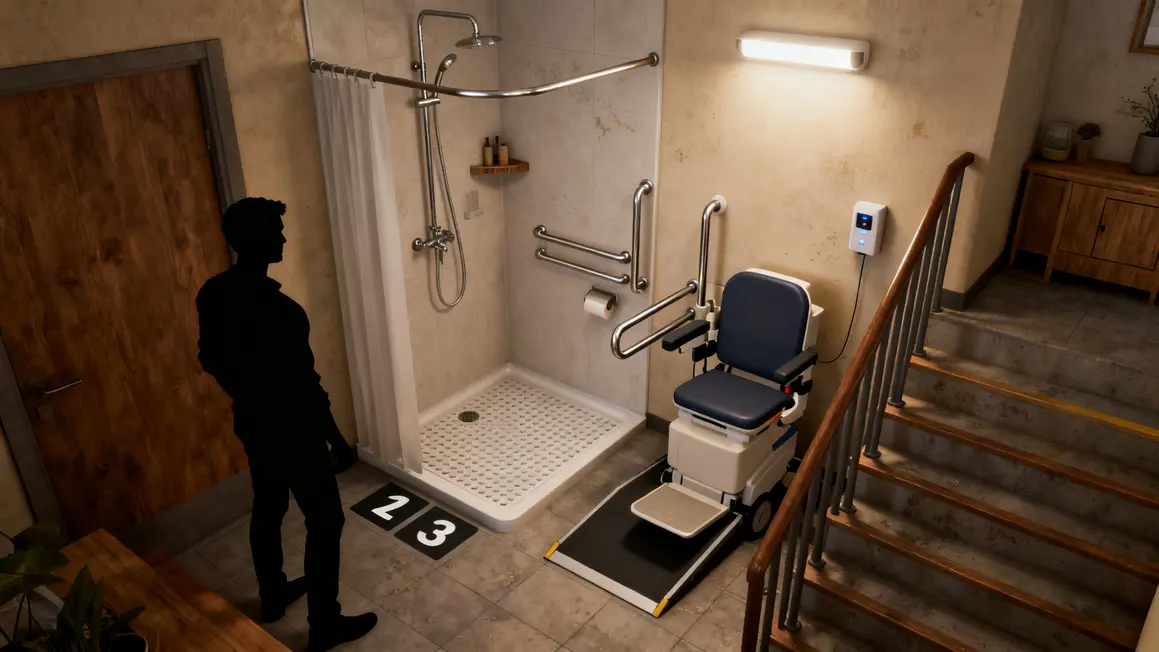Salle de bain accessible douche italienne adaptation domicile 2026