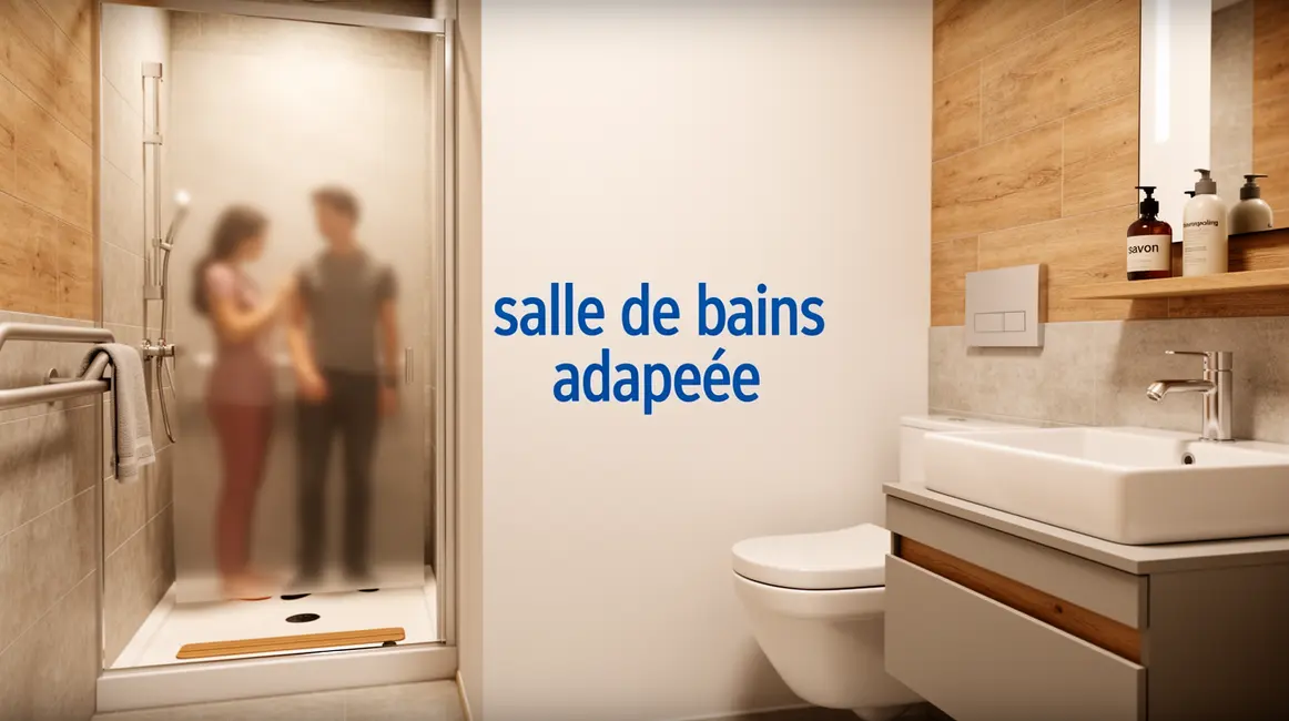 Salle de bains adaptée compacte, sécurisée, optimisation petit budget