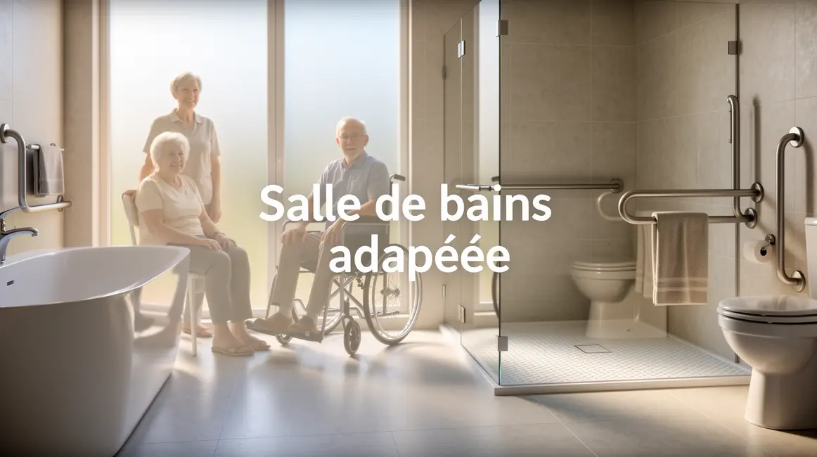 Salle de bains adaptée moderne sécurisée accessible