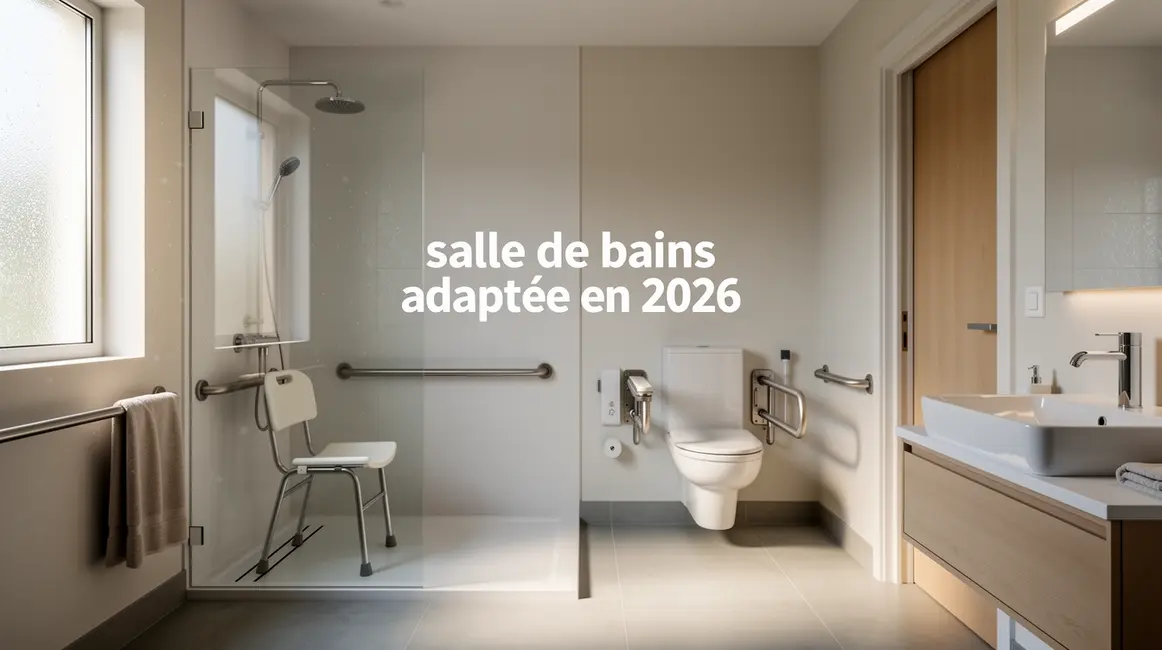 Salle de bains adaptée en 2026 moderne et sécurisée