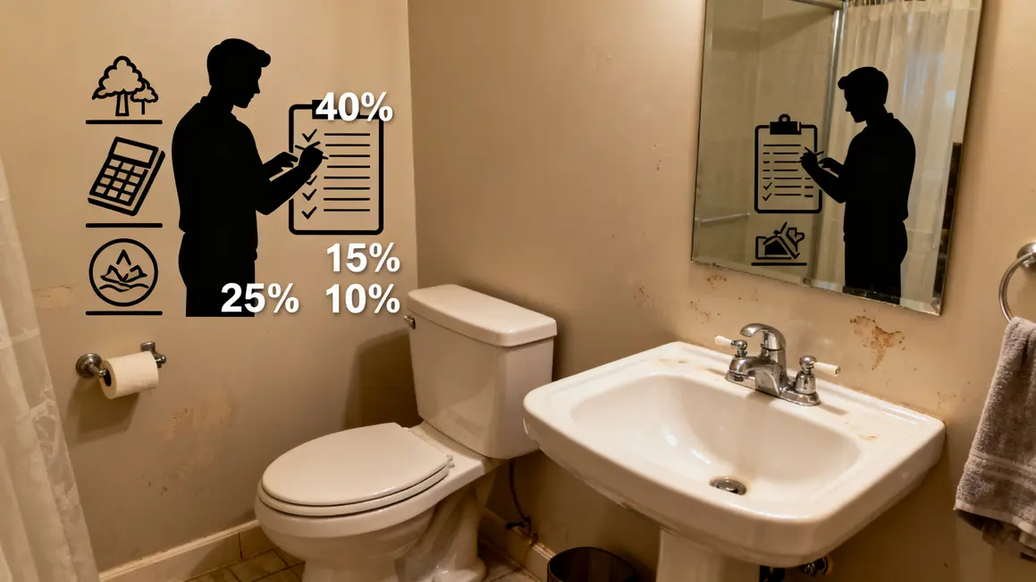 Budget salle de bains adaptée petits budgets, répartition des coûts