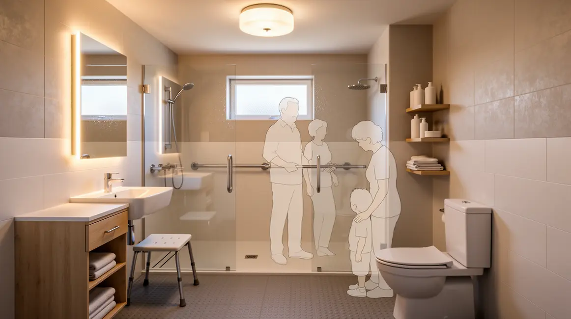 Salle de bains adaptée petit budget, sécurisée, pour seniors et familles