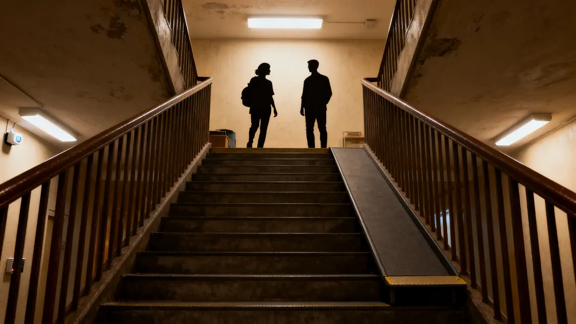 Escalier rampes éclairage obstacles enlevés