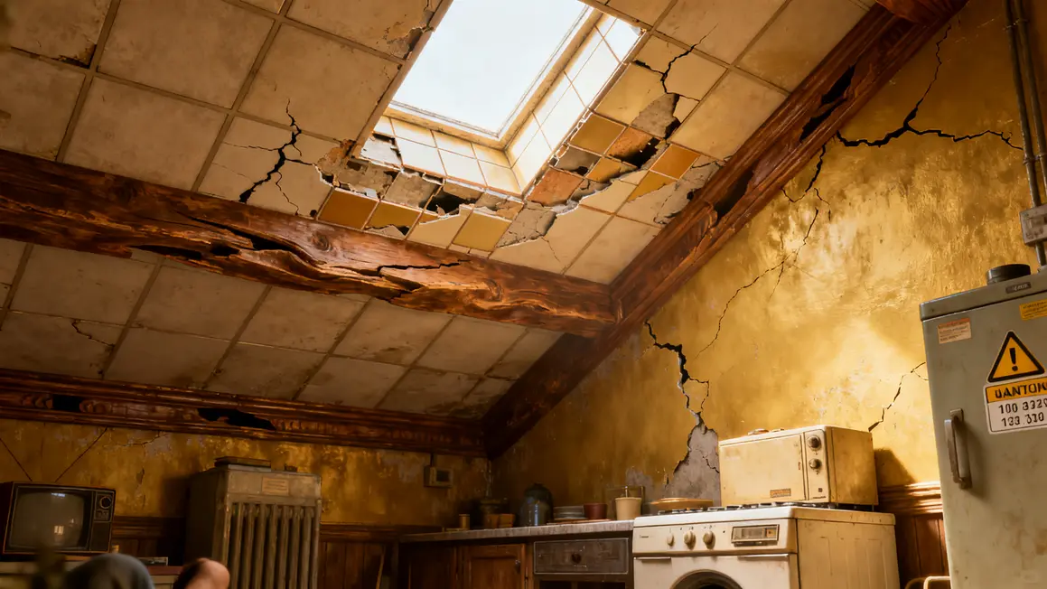 murs fissurés, menuiserie déformée, diagnostic logement