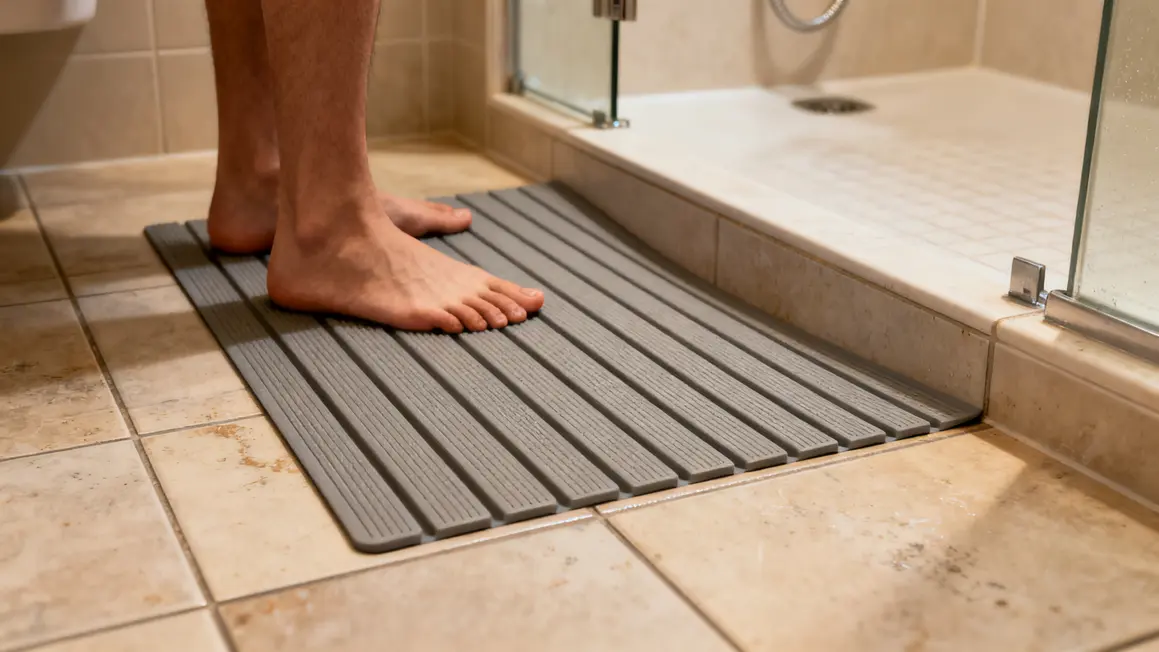 Sol antidérapant R10 salle de bains, sécurité pieds nus