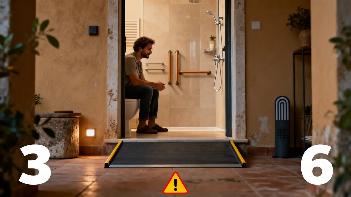 travaux accessibilite entree maison rampe douche italienne
