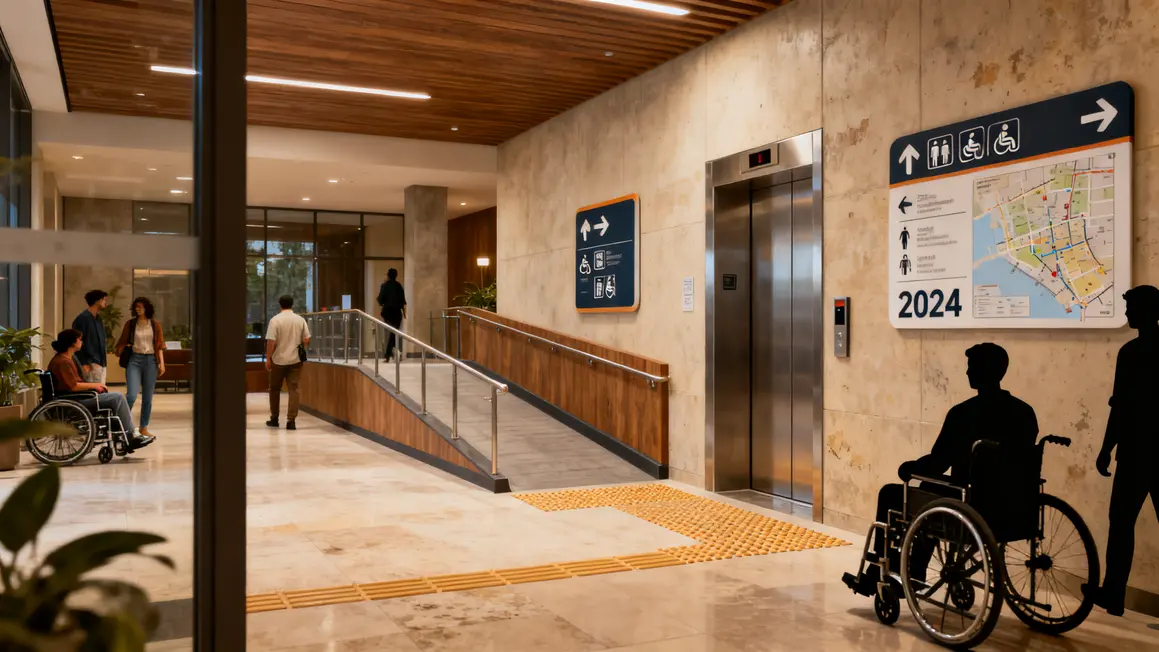 travaux d accessibilite hall rampe ascenseur pictogramme
