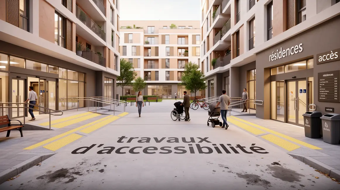 Ensemble de bâtiments adaptés travaux accessibilité