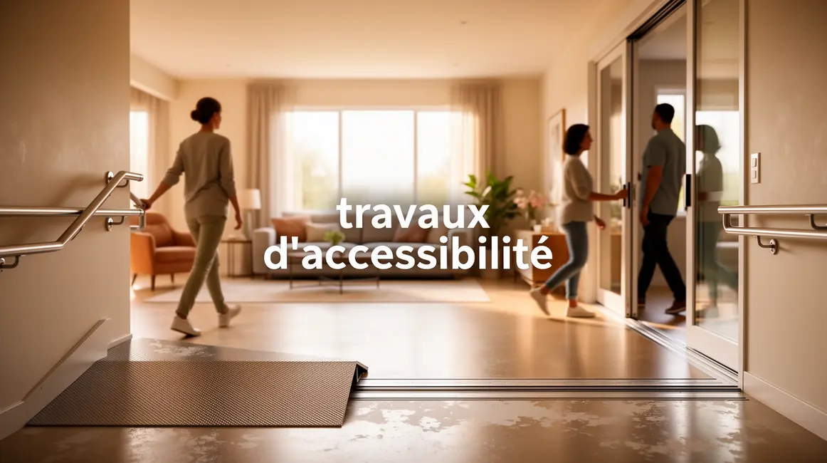 Salon moderne avec équipements travaux accessibilité petit budget