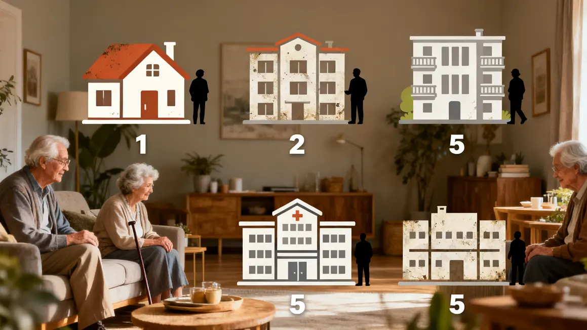 Icones differents types logements senior