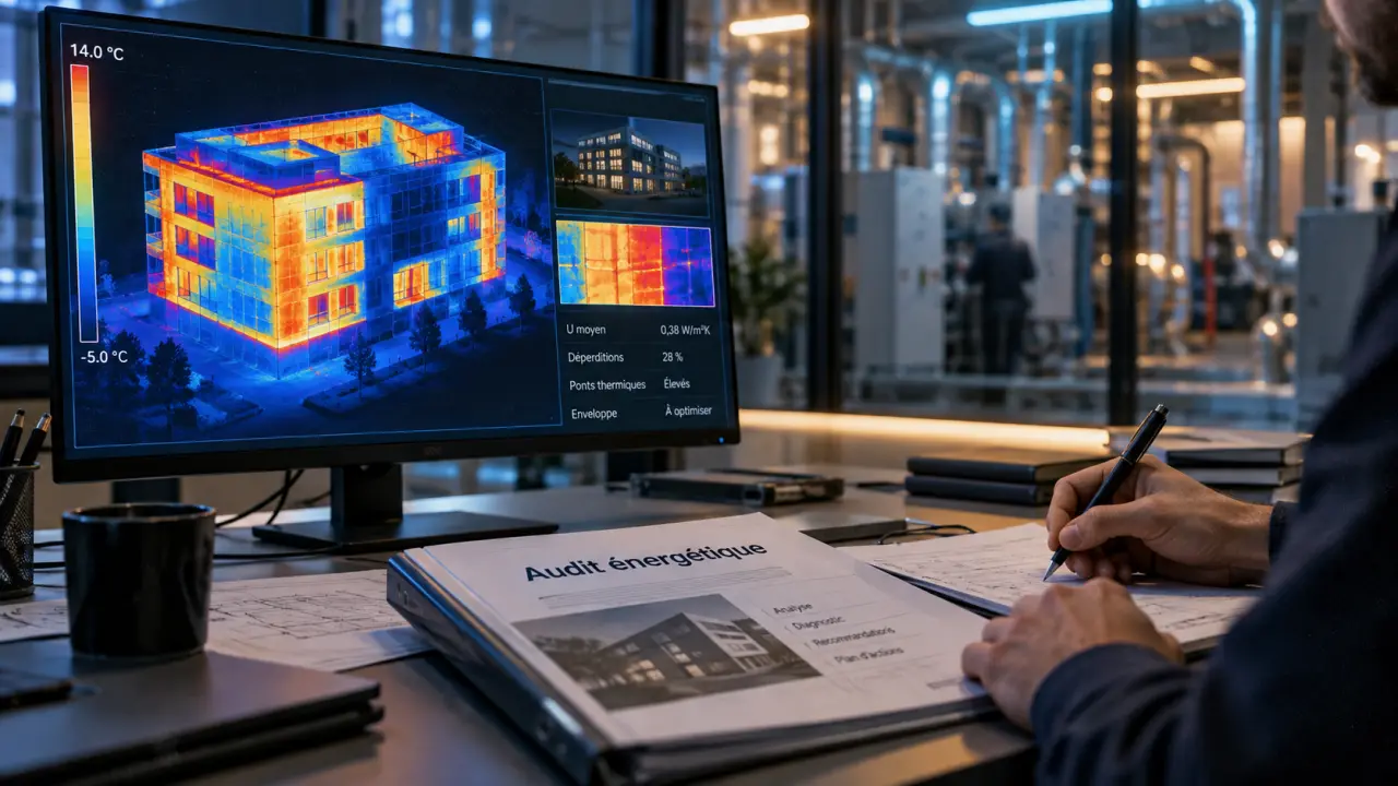 Audit énergétique tertiaire : thermographie et dossier audit énergétique en salle technique