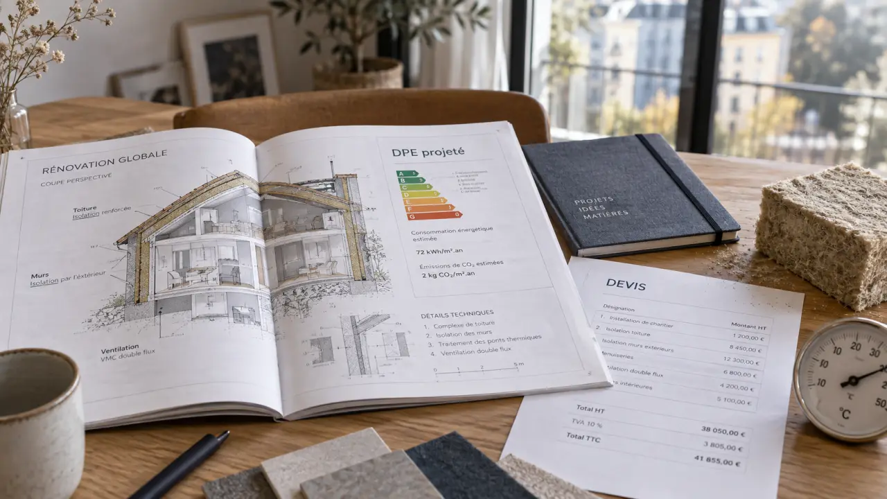 DPE projeté : estimation rénovation énergétique sur dossier technique