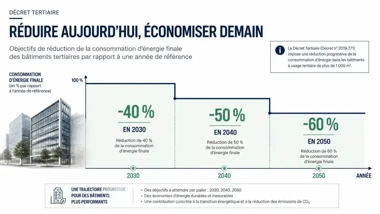 Objectifs de réduction de consommation du décret tertiaire