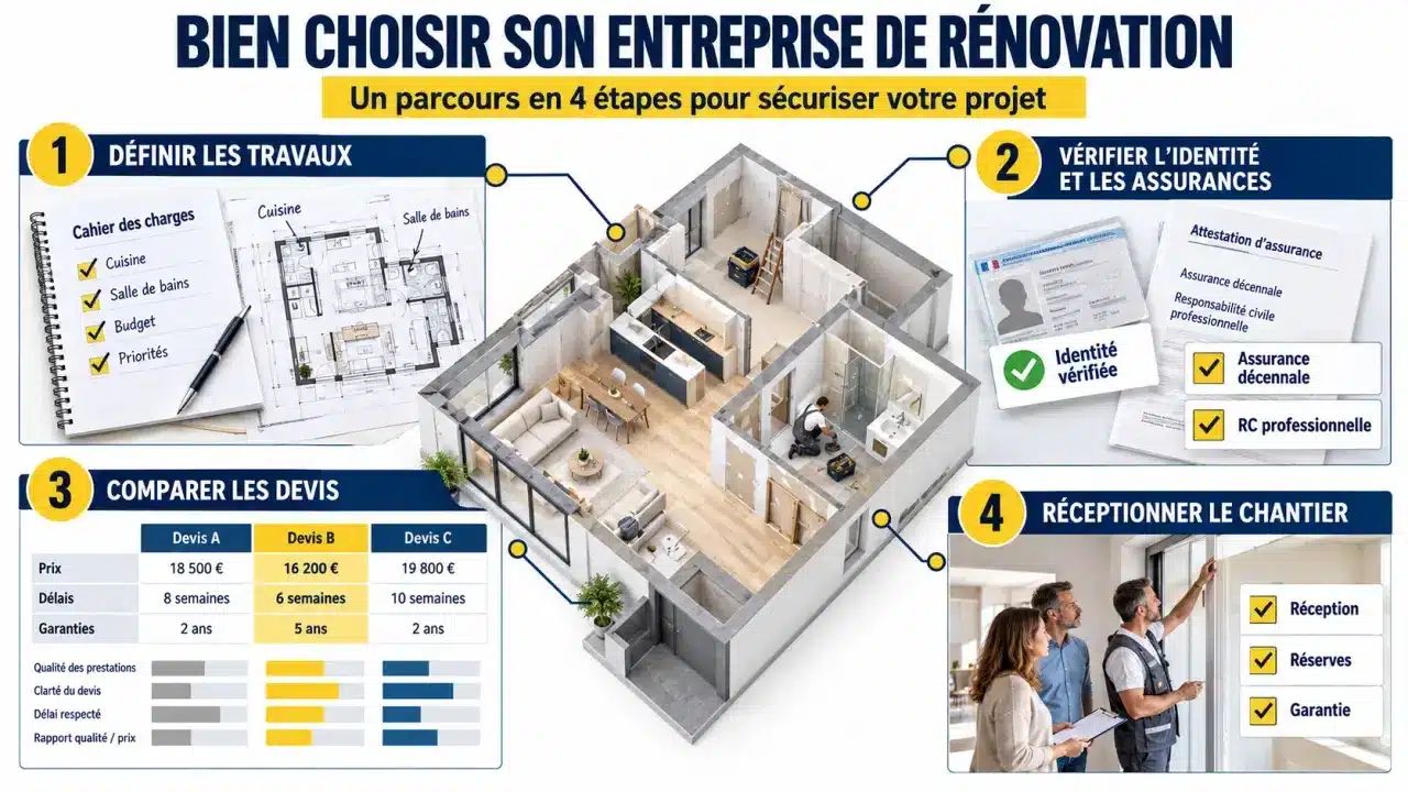 Société de rénovation : étapes pour vérifier un professionnel et comparer les devis