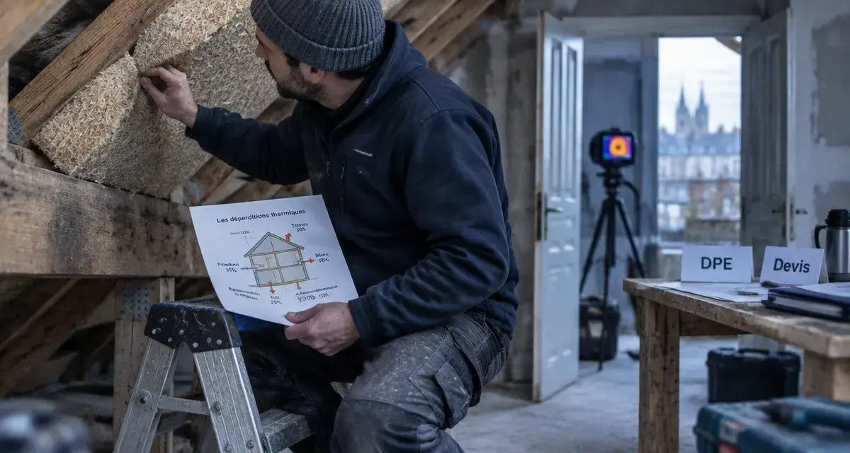 Rénovation énergétique Rennes : isolation contrôlée et caméra thermique sur chantier